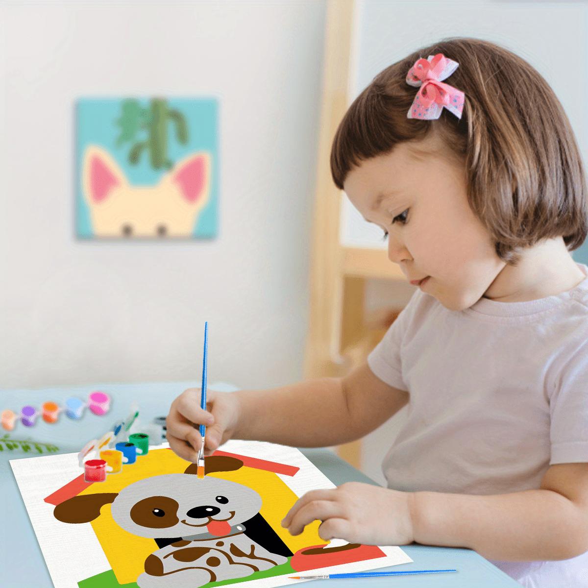 DIY Animais Pintura por Números para Crianças, Pintar por Números para  Adultos Iniciantes, Pintura de Desenhos Animados Digitais Fácil Acrílico  Conjuntos de Pintura Aquarela 20 * 20 cm com Cavalete, 3