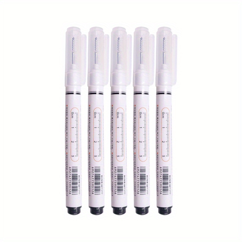 6Pcs/Set White Permanent Marker Pens And 20mm Deep Hole Long Nib