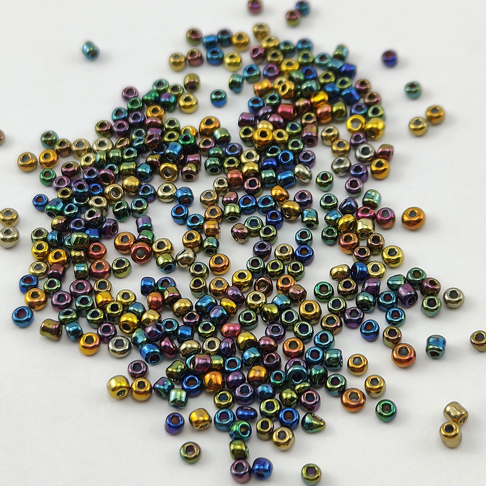 Approx.1000pcs 2mm Matellic Charm Seed Beads Czech Glass Beads DIY Bracelet  Necklace Beads For Jewelry Making DIY Sewing Crafts