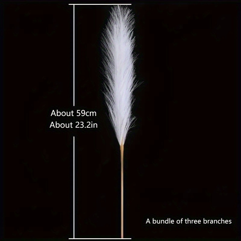 1pc Faux Pampas Grass 23 2 5cm Artificial Pampas Grass Fluffy Pompous