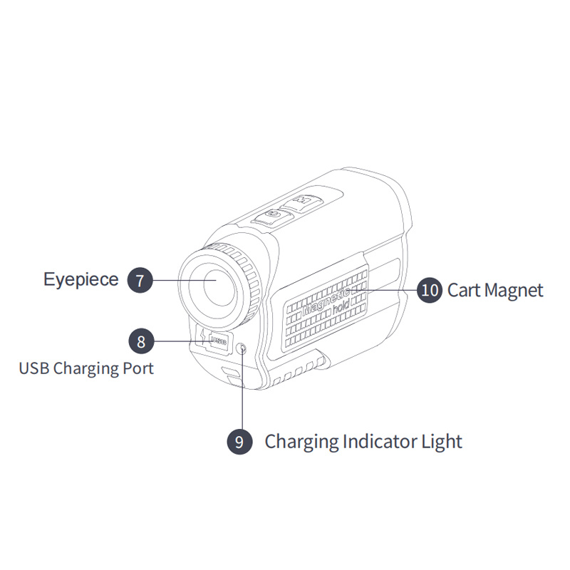Hawkray - Telémetro láser de golf de 700 yardas con pendiente, telémetro  láser de golf recargable por USB con adquisición de bandera, interruptor de