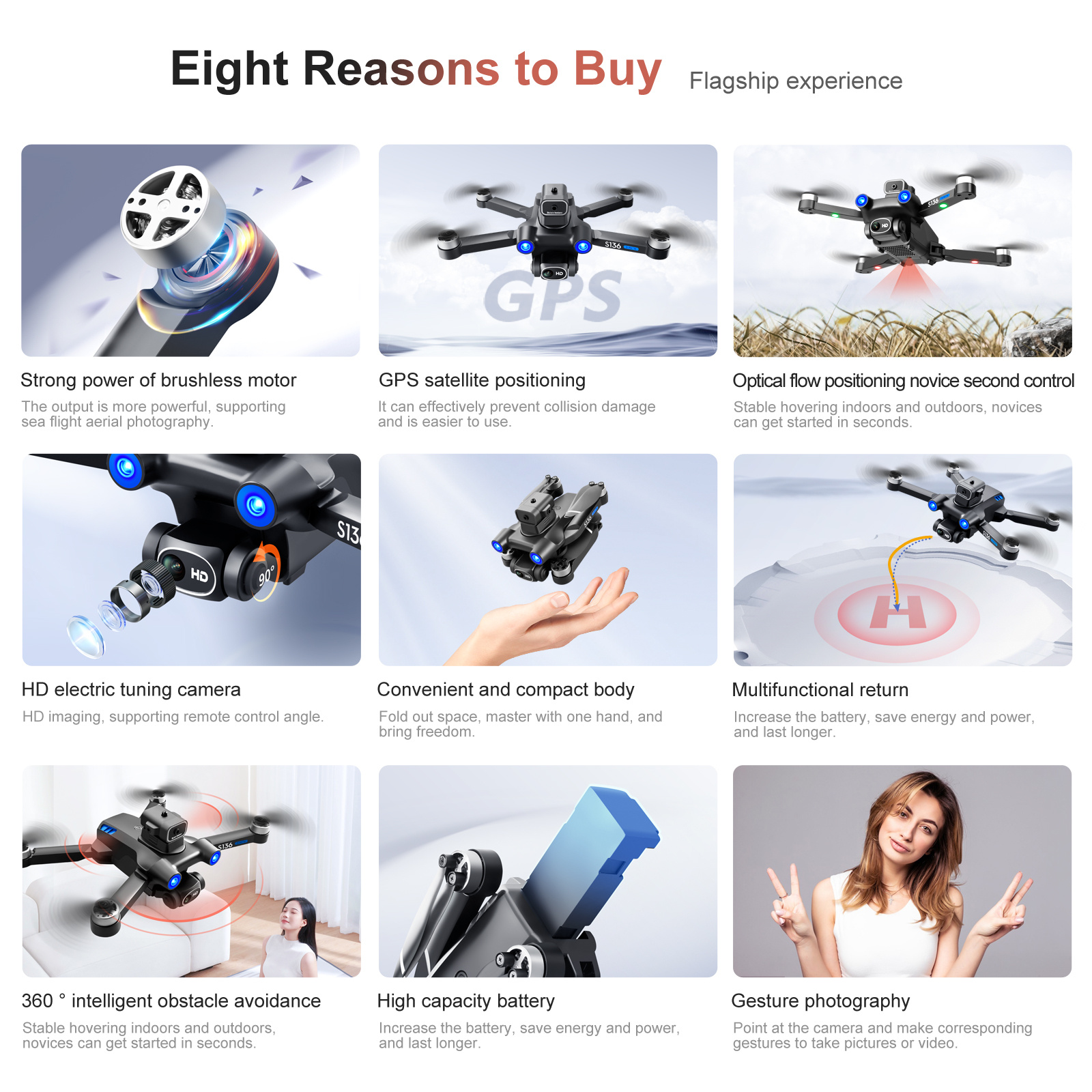 gps positioning drone with brushless motor headless mode intelligent obstacle avoidance optical flow positioning a key return ultra long range intelligent following strong wind resistance details 1
