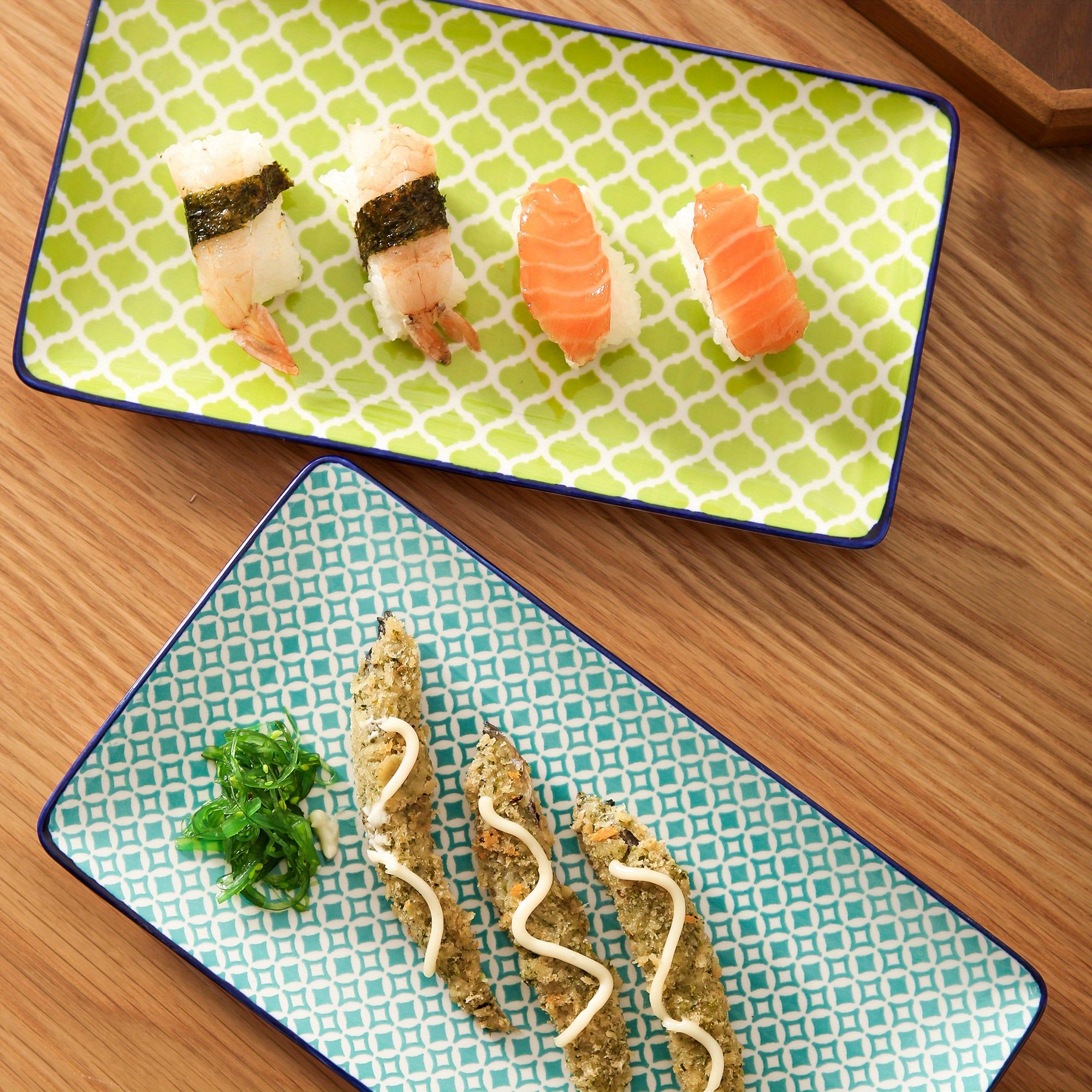 12 Piece Japanese Style Sushi Plate Set - Includes 4