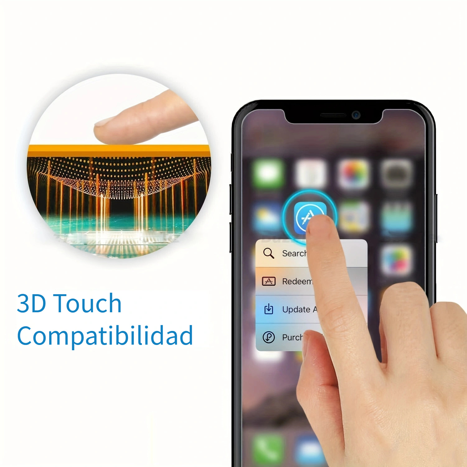 COMPRA · Protector de pantalla Cristal Templado 3D para iPhone XR