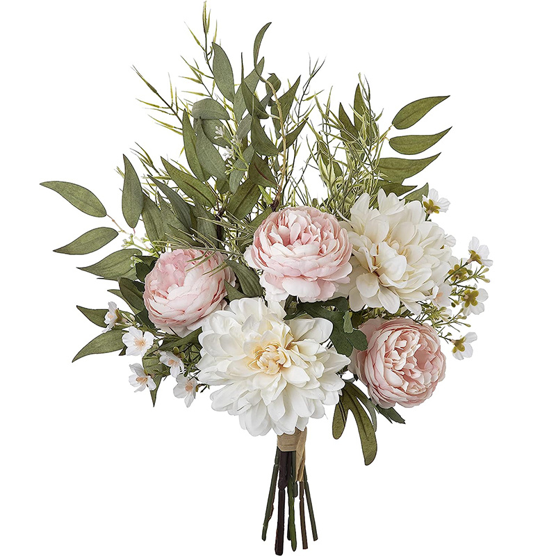 Image of 1pc Artificial Fake Flowers Plants Flower Arrangements Wedding Bouquets Decorations Plastic Floral Table Centerpieces For Home Kitchen Garden Party Décor