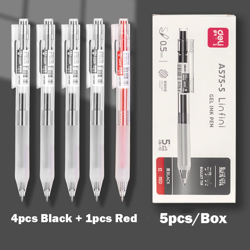 Deli Retractable Gel Ink Pen Black Blue Red Ink Office Gel - Temu