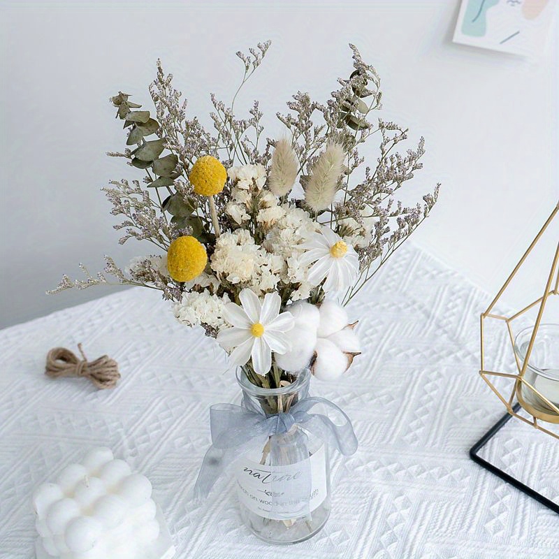 Boho Mix Dried Flower Bouquet with Cotton Stem - 65cm – Norfolk Pampas