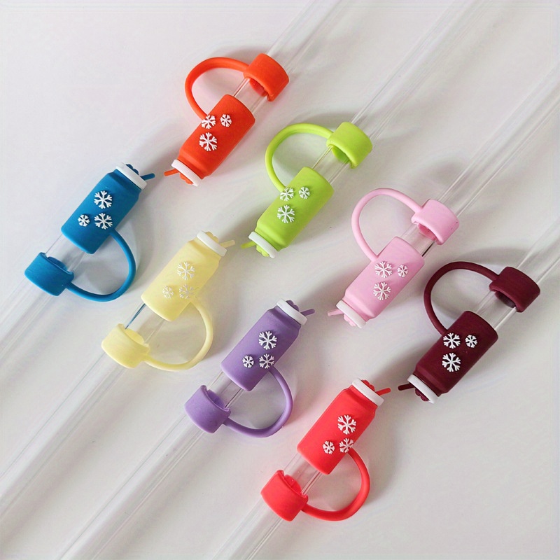 1pc Cute Silicone Straw Cover For Drinking Straw In Kitchen