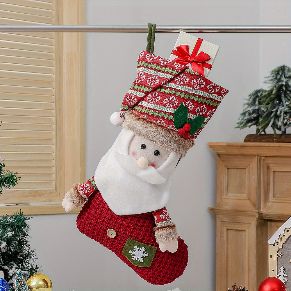  IAMAGOODLADY Christmas Decorations,Christmas Stockings Santa  Claus Sock Gift Candy Bag Snowman Elk Santa Claus Pocket Xmas Tree Hanging  Ornament Gift Bag For Adult Xmas Decirations 2 Dollar Items Only : Home