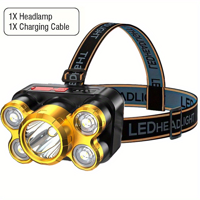 Headlamp, Bright Led Headlight Flashlight With Power Indicator, Usb Rechargeable  Headlamps Waterproof Work Light, Modes Head Lamp For Outdoor Camping Hunting  Fishing Hiking Biking Bbq Temu Australia