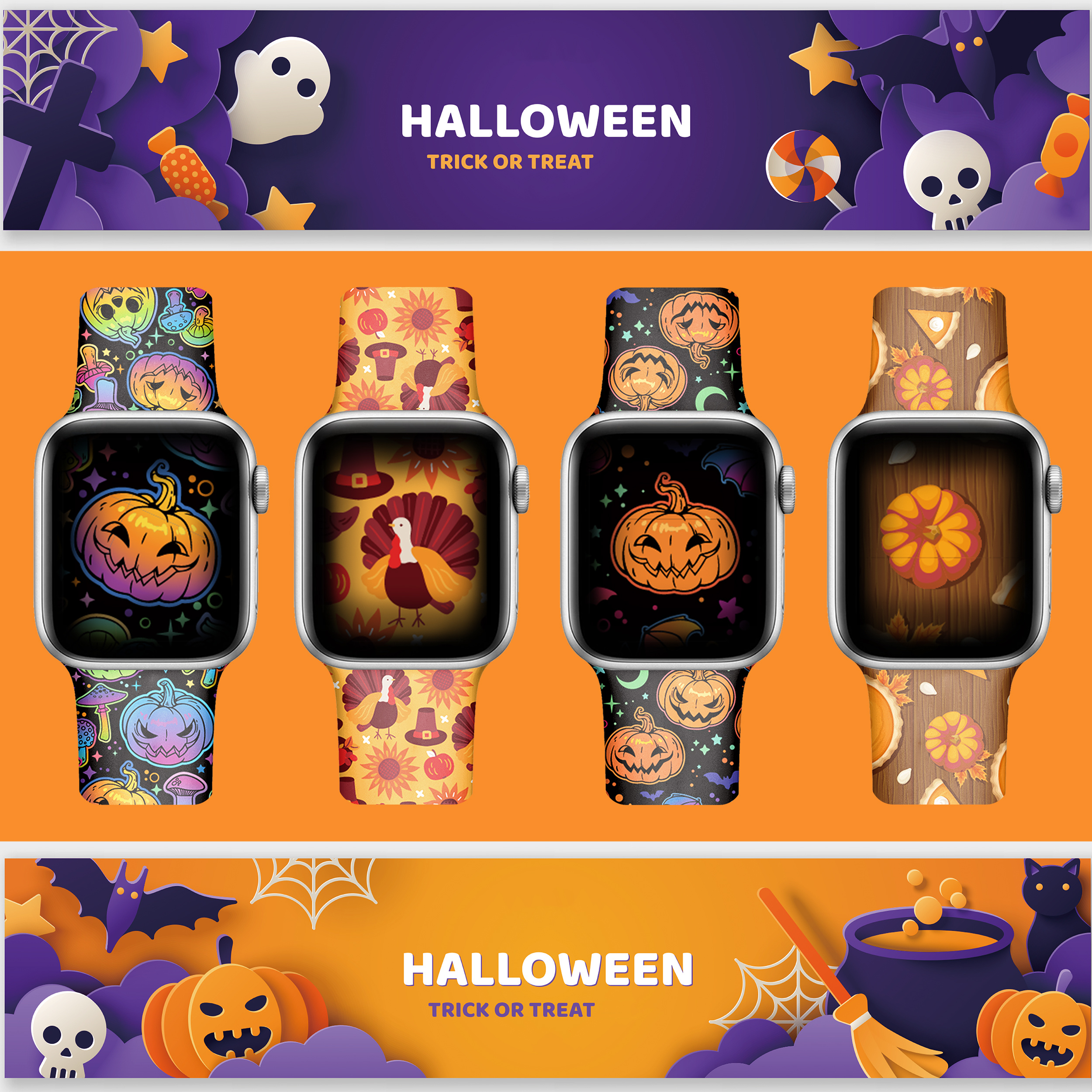 Halloween Watch Band-2 Gift For Easter Day, Christmas Halloween Deco/ Gift  For Girlfriend, Boyfriend, Friend Or Yourself - Temu South Korea