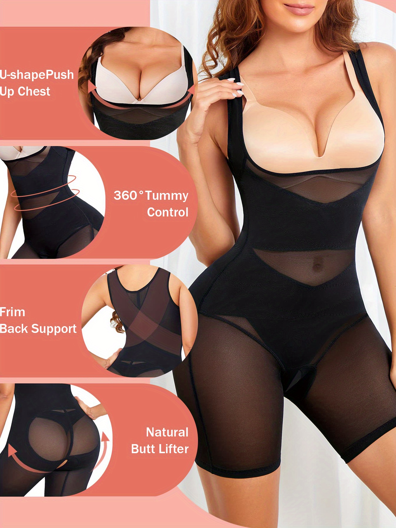 Women's Sports Shapewear For Tummy Control, Shaping Bodysuits Thigh Full  Body Shaper For Butt Lifter And Thigh Slimmer, Women's Activewear