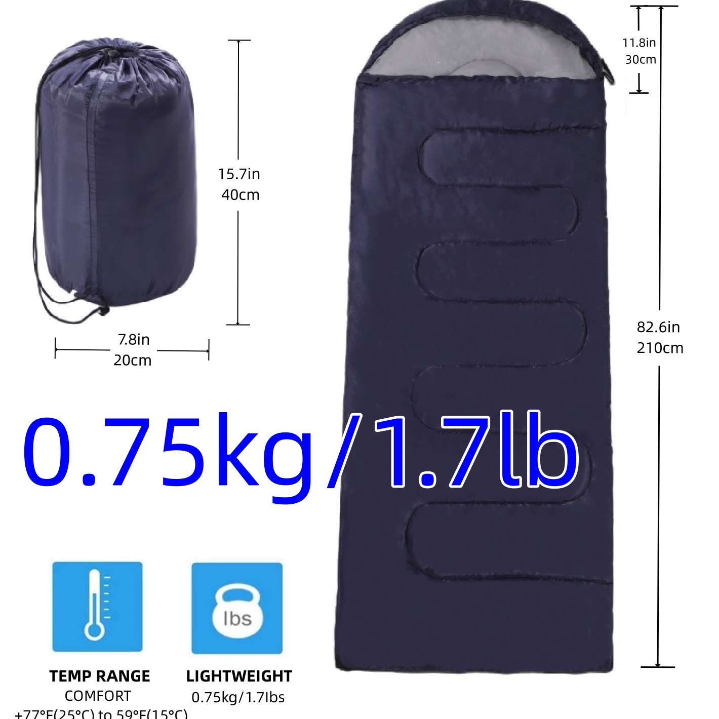Saco de dormir saco de dormir sobre de camping saco de dormir térmico para  adultos niños saco de dormir de invierno al aire libre viaje impermeable