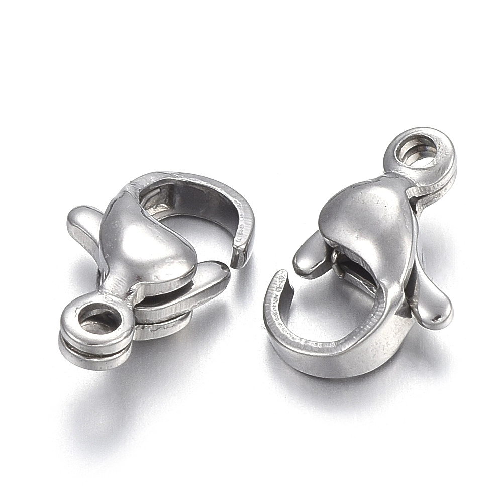 20pcs Lobster Claw Clasps 9-15mm Grade A 304 Stainless Steel