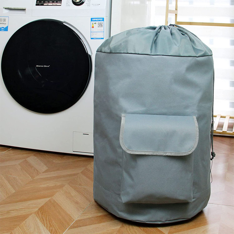 Large Capacity Drawstring Portable Laundry Bag, Dacron Dirty Clothes  Storage Bag, Laundry Backpack For College Dorm Apartment Laundromat - Temu