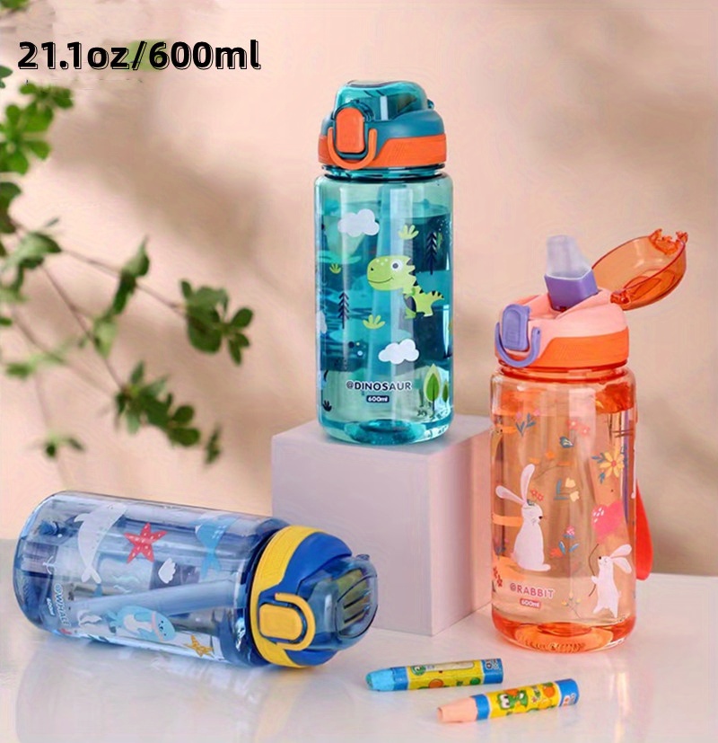Unicorn and Dinosaurs Kids Leak Proof Water Bottles with Push