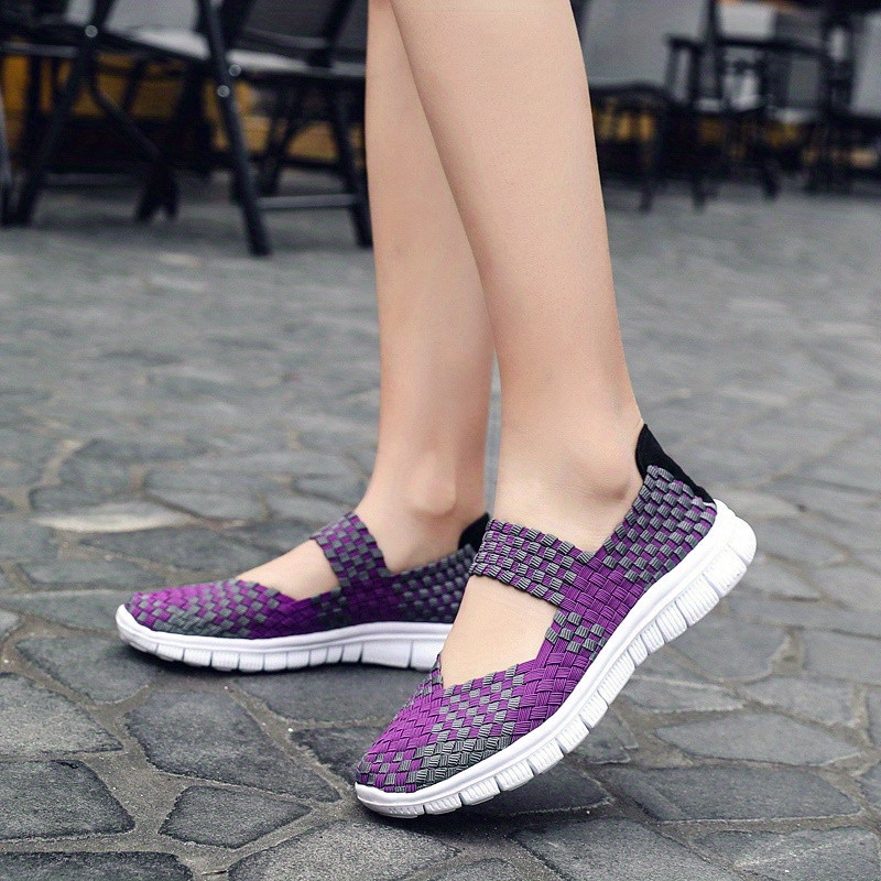 Women's violet woven backless on sale mules