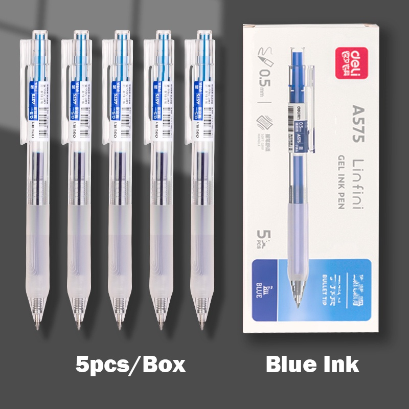 Muji Gel Ink Ballpoint Pens 0.5mm 2-color set Black-5 Pcs Blue-5Pcs