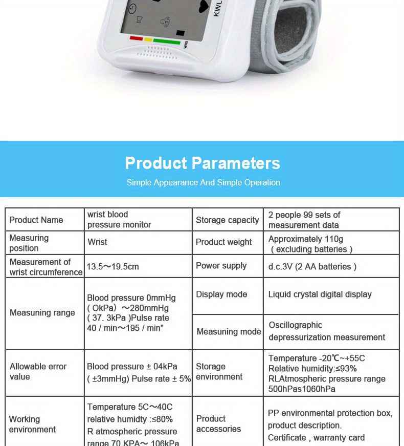 Arm Blood Pressure Monitor, Fda Certificate Medical Standard, For Elderly  Adults Kids Home, Lcd Display Digital, Adjustable Wristband 22cm- Portable Blood  Pressure Monitor (battery Not Included) - Temu