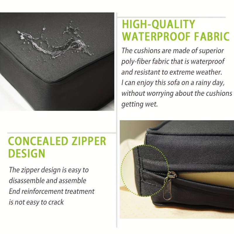 Outdoor Cushion Slipcovers Waterproof Zippered Covers Temu