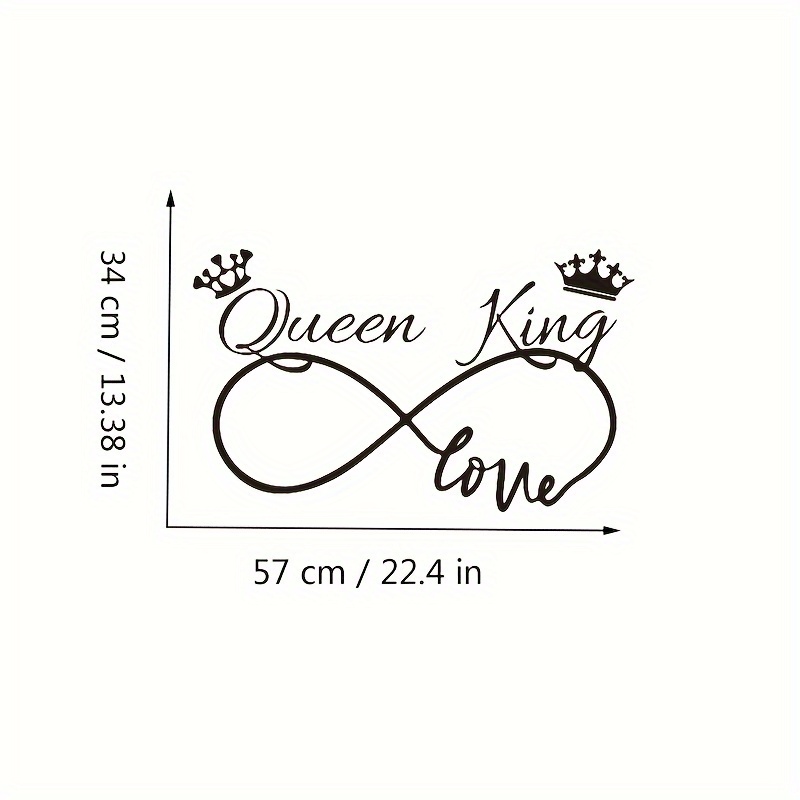 1pc Romantic Queen King Wall Sticker Infinite Love Couples - Temu Italy