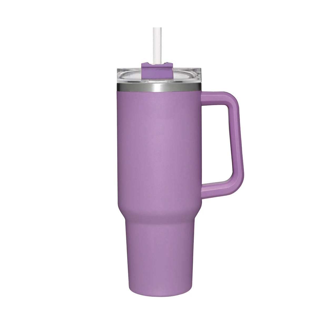 40oz Lilac Purple Matte Tumbler With Handle and Straw, 40oz Travel