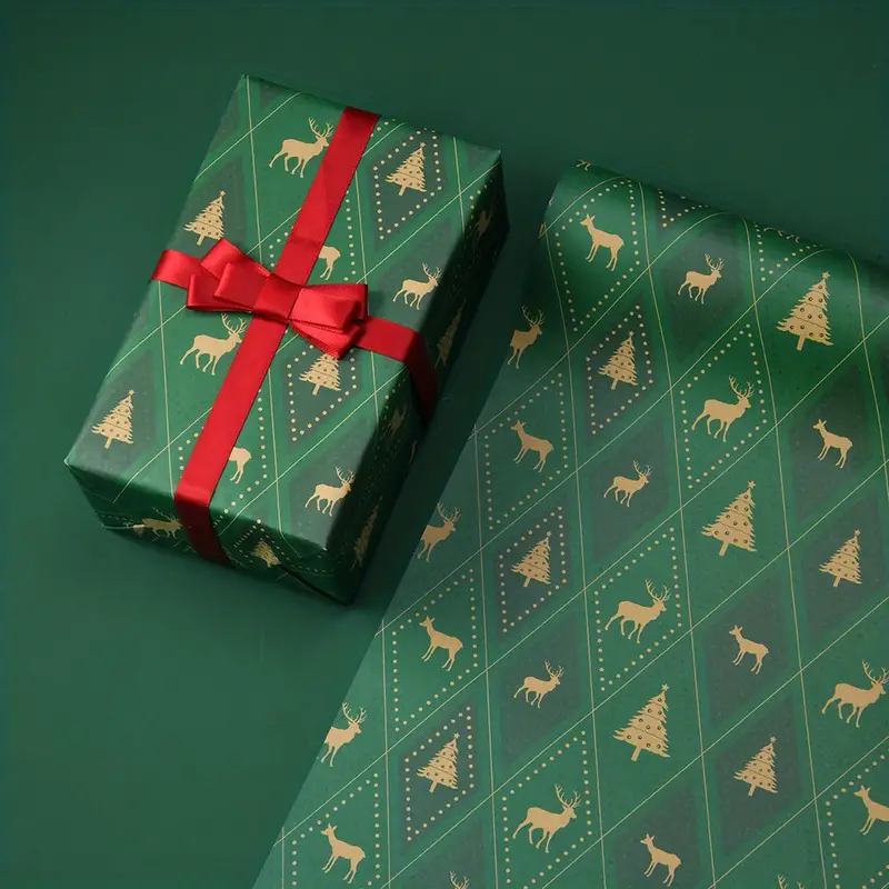 Christmas Wrapping Paper Cartoon Santa Claus Gift Gift Box - Temu