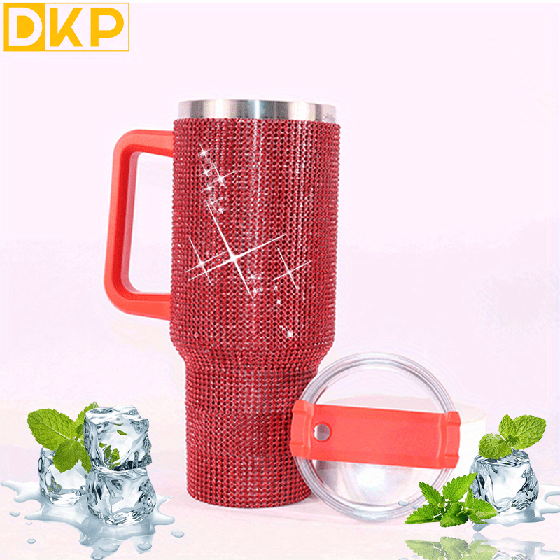 40oz Diamond Mug Tumbler With Handle Insulated Tumbler With Lid