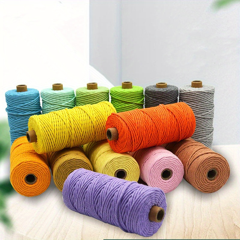 NOANTA - Cuerda de macramé color natural, 3 mm x 109 yardas, cuerda de  algodón colorido para colgar en la pared, ganchos de plantas, para