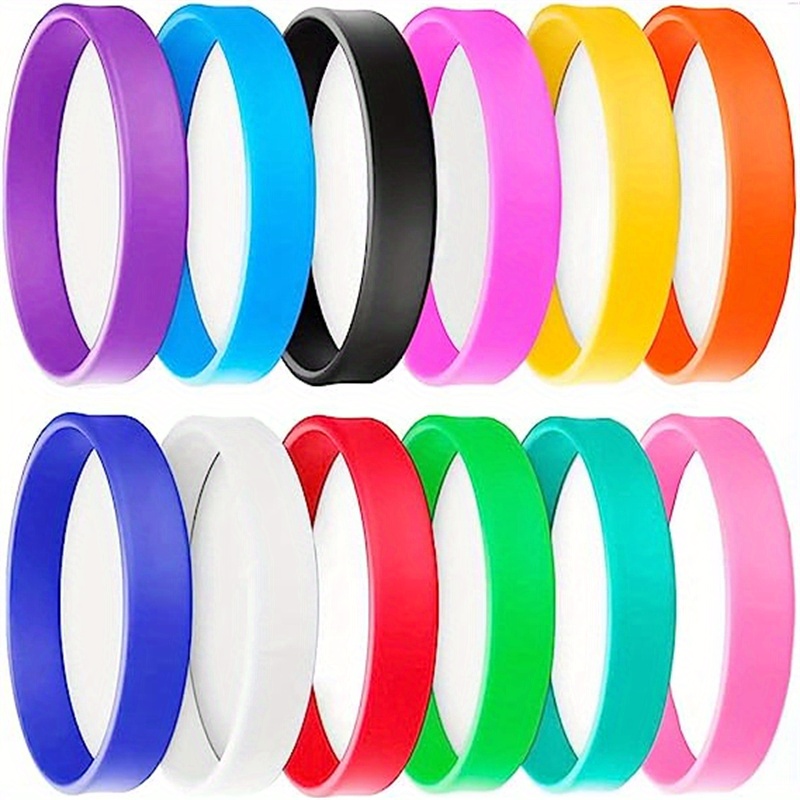 Mix Color Silicone Bracelet Sports Elastic Rubber Wristband - Temu Canada