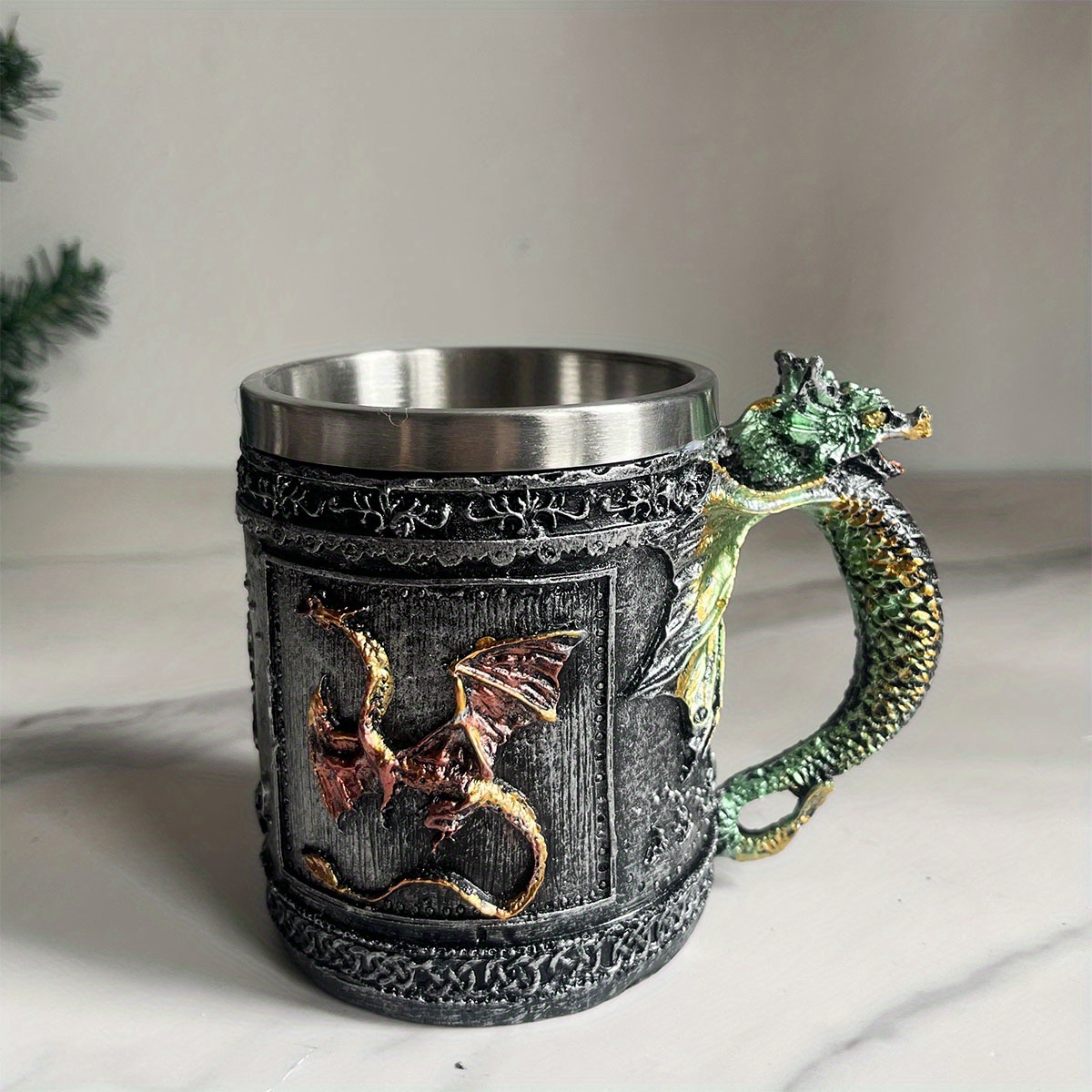 Roaring Dragon Mug, Dragon Lover Collector Stainless Steel Coffee ...