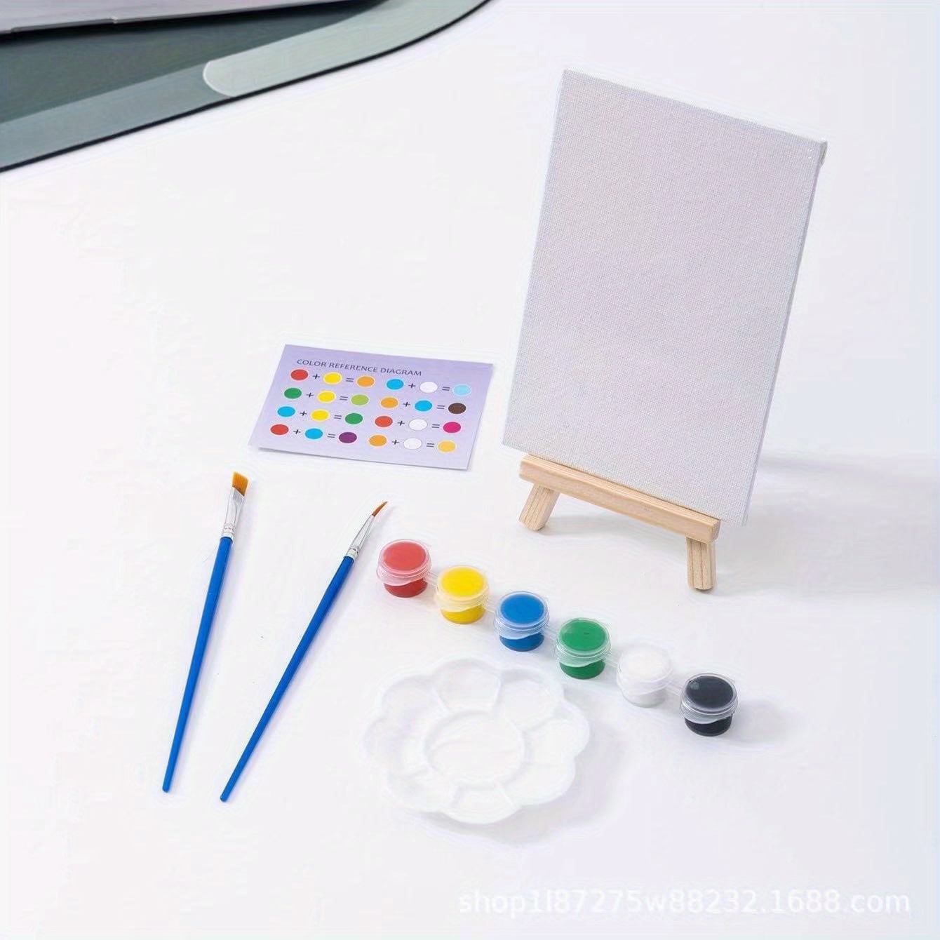 Mini Desktop Easel With Canvas Board Frame Acrylic Watercolor