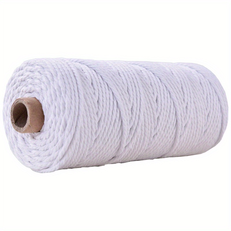 GANXXET Almond Color Macrame Cotton Cord 2mm 3 Ply Recycled | 3 Strands x 480 Feet / 160 Yards | Cord for DIY Macrame and Crafts, Wall Hangings