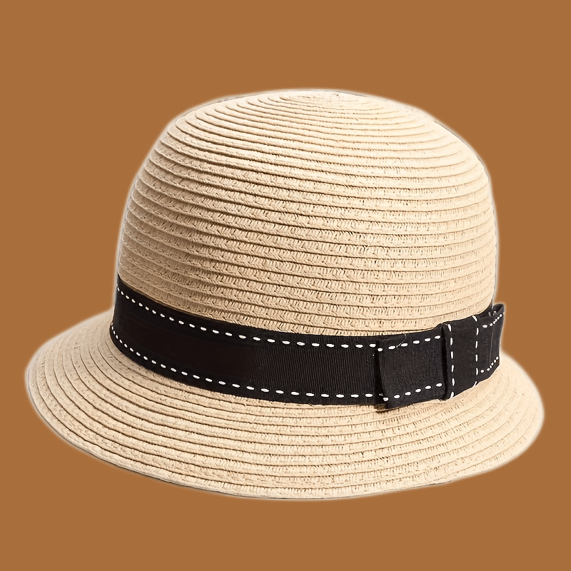 Sombrero Paja Moda Cinta Sombrero Sol Elegante Viajes Verano
