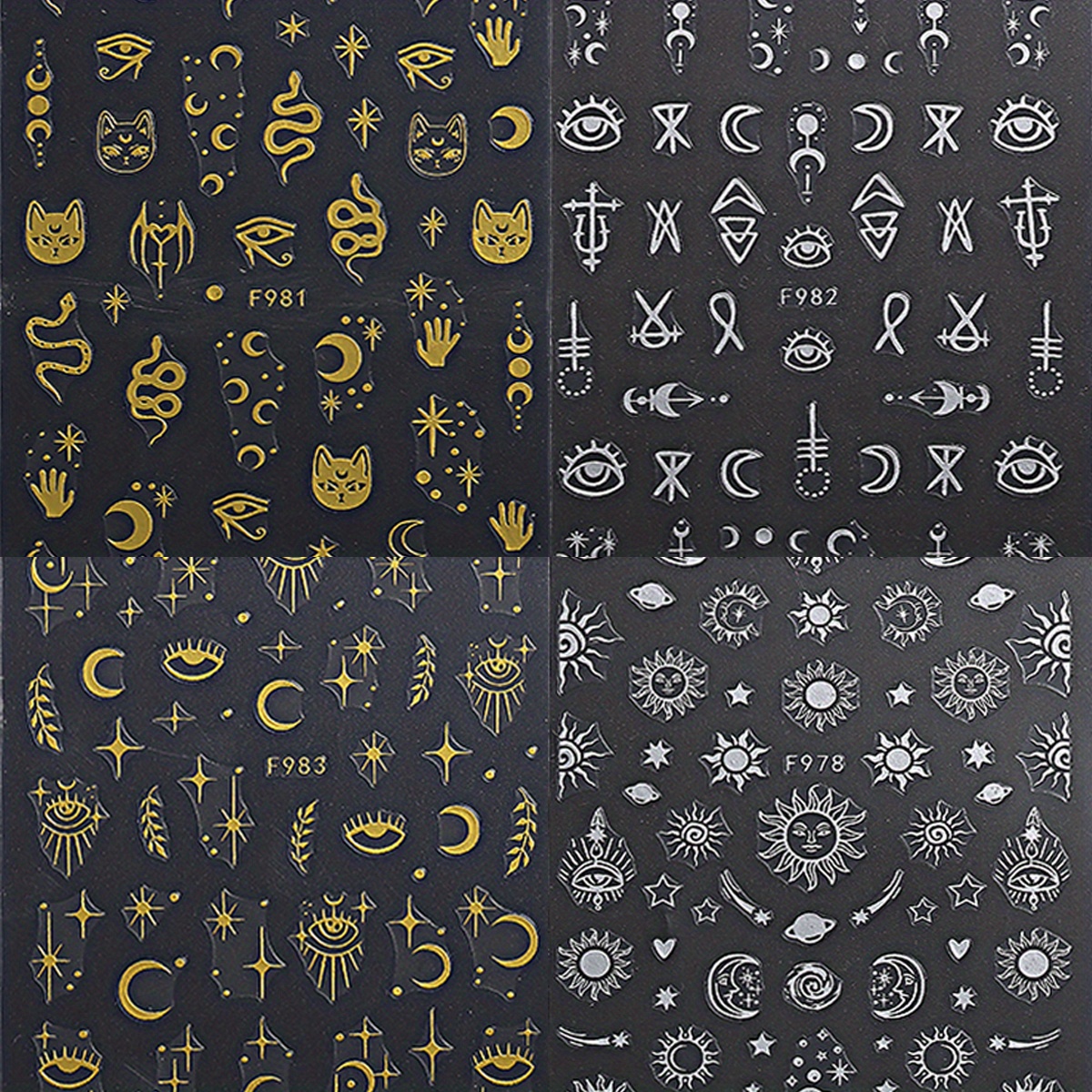 Stars Pack - Nail Decal Sticker Sheet Decals Sun Moon Sparkle Stars SM –  SHOP DisBeans