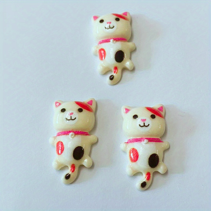 10pcs/pack Kawaii Cat Resin Charms Animal Cats Charm Pendants Jewelry Making  Fin