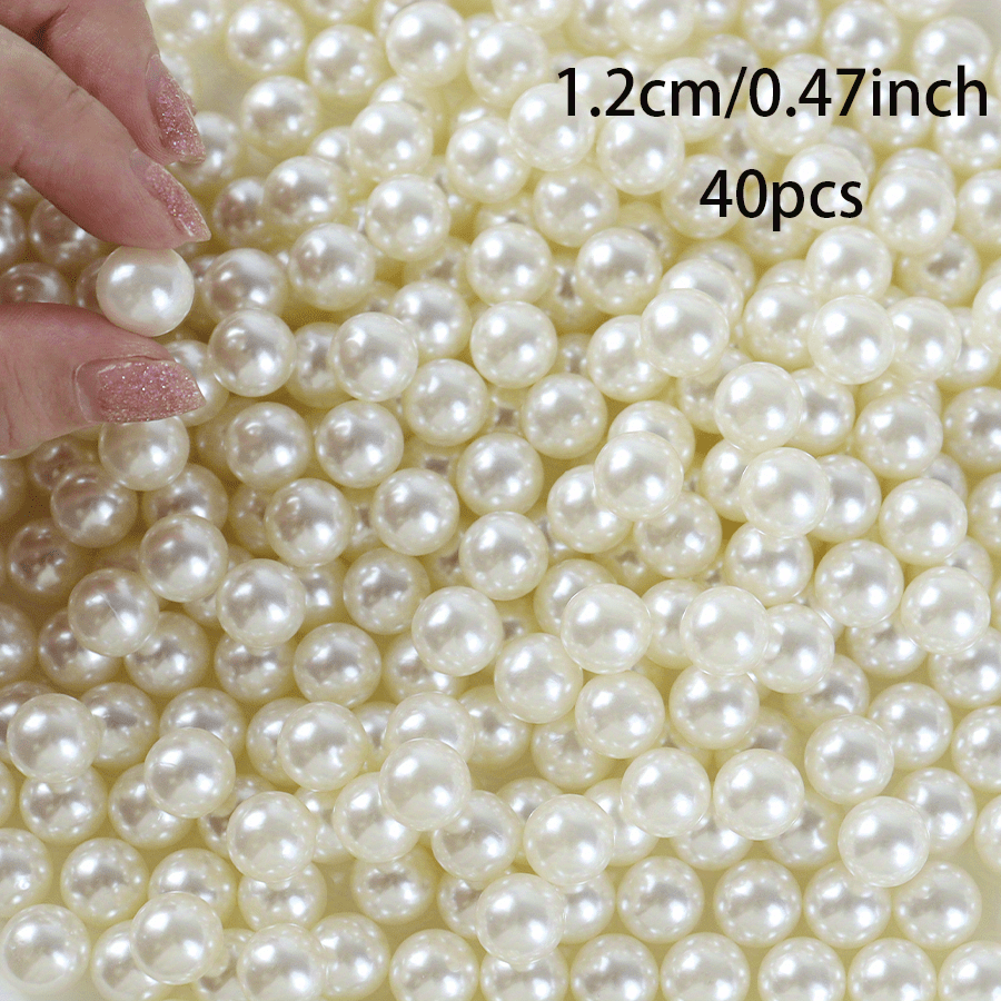 300pcs ivory imitation pearl craft pearls, pearls without holes, used in  jewelry making, bracelets, necklaces, hair, crafts, ornaments and vase  fillings