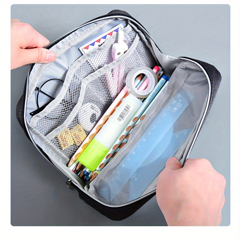 Durable Pencil Pen Case Large Storage Multi Compartments - Temu United ...