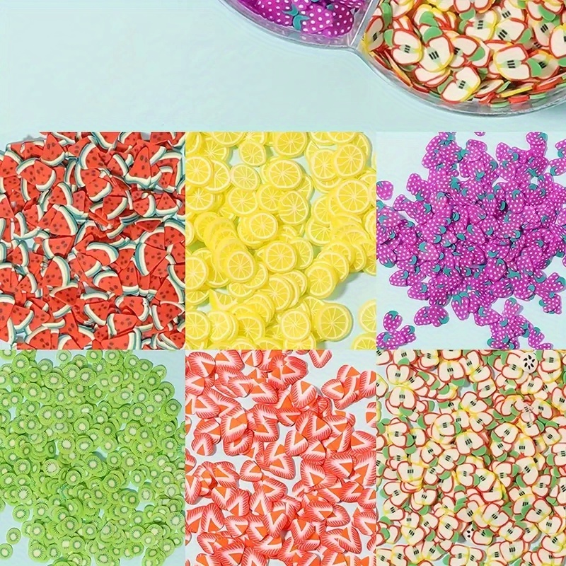 Colorful 24 color Fruit Nail Art Kit Polymer Clay - Temu