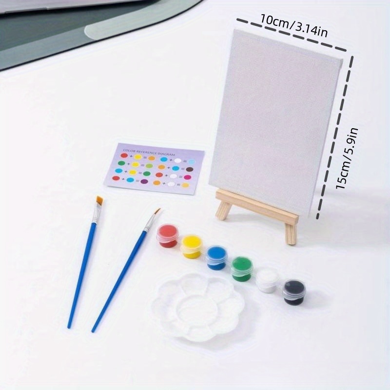 Juego de pintura para niños y caballete – Kit de pintura acrílica de 1