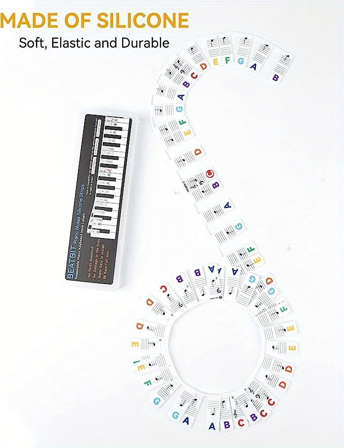 Silicone Piano Sticker Stickless Note Bar 61 Touches Piano