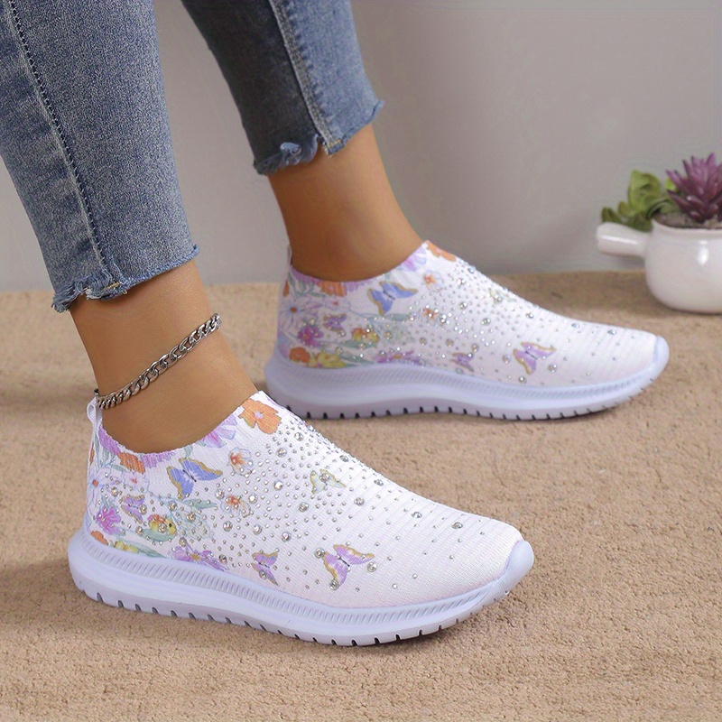 Women's rhinestone tennis on sale shoes