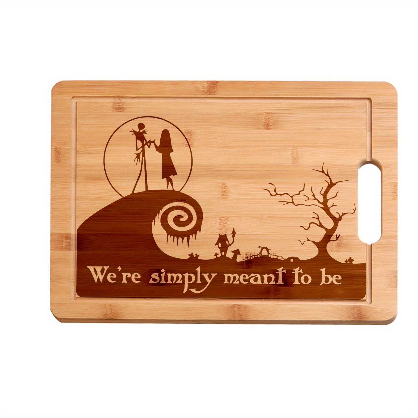 Cutting Board, Nightmare Bamboo Cutting Board, Wood Food Serving Tray,  Funny Nightmare Before Christmas Kitchen Decor For Birthday Halloween Xmas  Gift Housewarming Present, We're Simply Meant To Be Wooden Sign, Kitchen  Tool,back