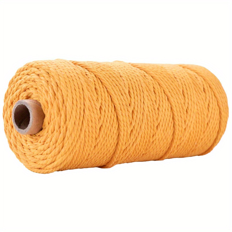Cordón de macramé de 0.157 in x 219 yardas, cuerda gruesa de color LEREATI  de algodón natural, 4 hebras trenzadas de macramé para hacer tus propias