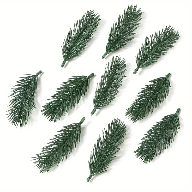 30pcs Artificial Pine Branches Green Leaves Needle,garland Green Plants Pine  Needles For Home Garden Christmas Decoration Diy Craft Wreath