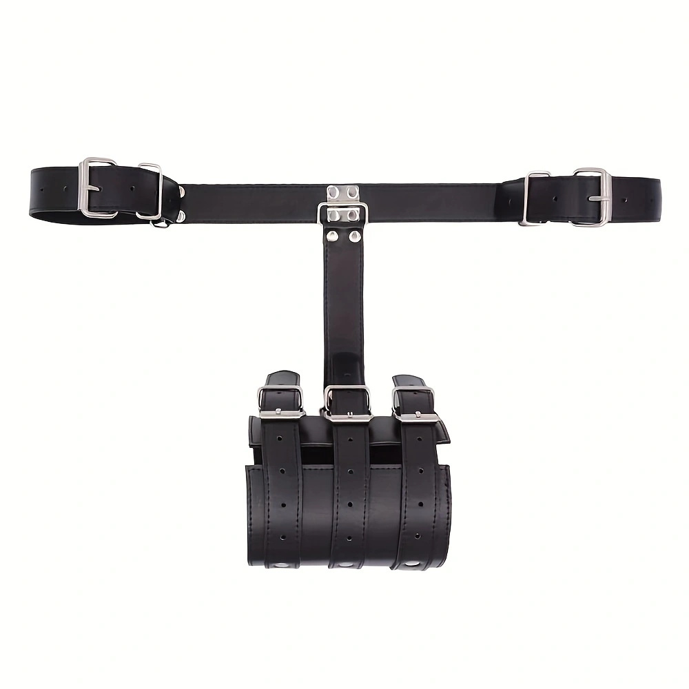 Black Bdsm Trainer Handcuffs Sex Harness Adjustable Bondage - Temu