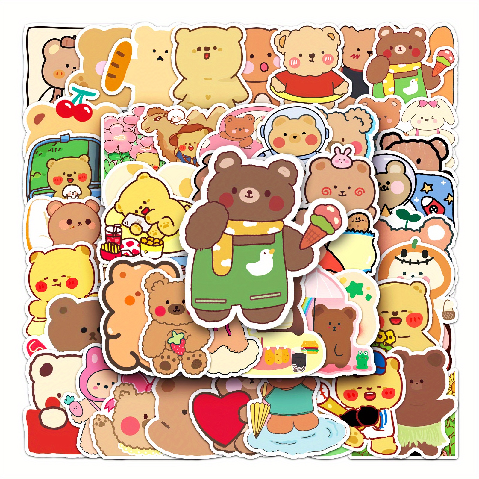 50pcs Stickers Kawaii Rilakkuma Bear Cute Cartoon Sticker Lot Bundle  Japanese