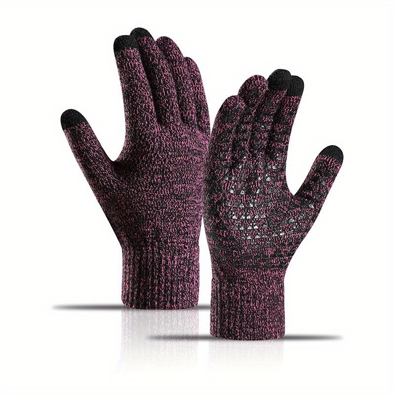 Winter Knitted Gloves Touch Screen Warm Anti Slip Cycling