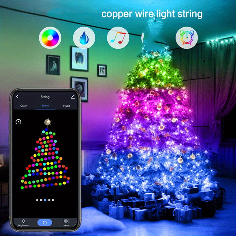 Led Smart Christmas Holiday String Lights 100 Led Usb - Temu