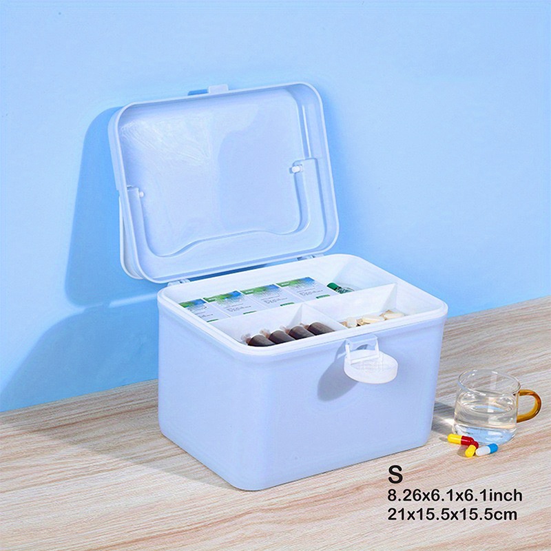 Multi layer Medicine Storage Box Handle Lid Large Portable - Temu